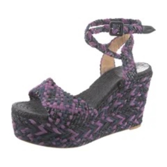 Hermes Suede Purple and Black Espadrilles - Picture 1 of 6